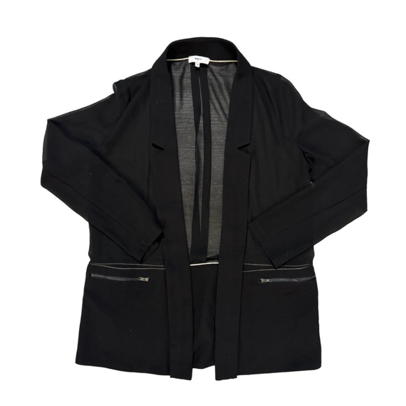 SUNCOO Jackets & Blazers - SUNCOO Semi-Sheer Blazer with Metallic Piping and Zipper Pockets